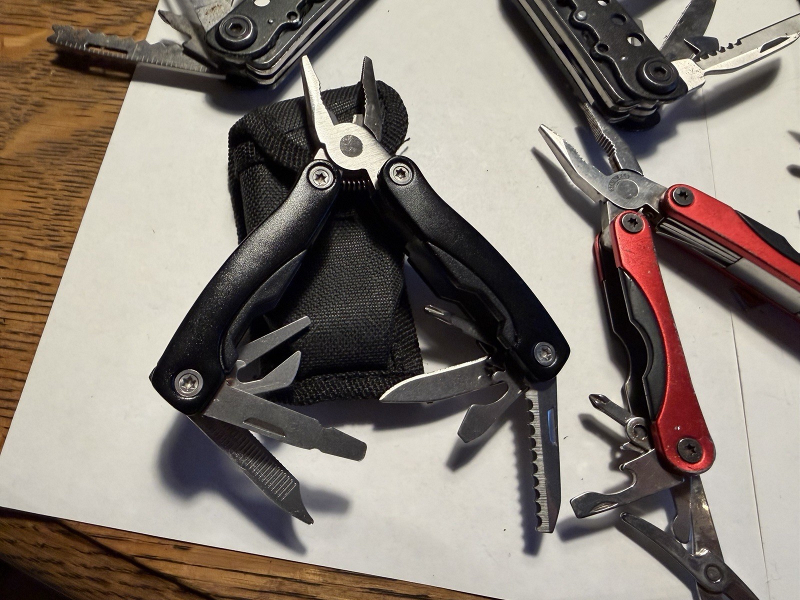 Great Deal! Lot Of 7 Multi Tools Electricians Pliers Cork Screw Blade File Etc