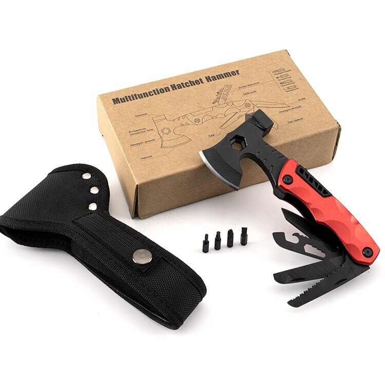 Best Multi Function Purpose Axe Hatchet Hammer Knife Tool Camping Survival Steel