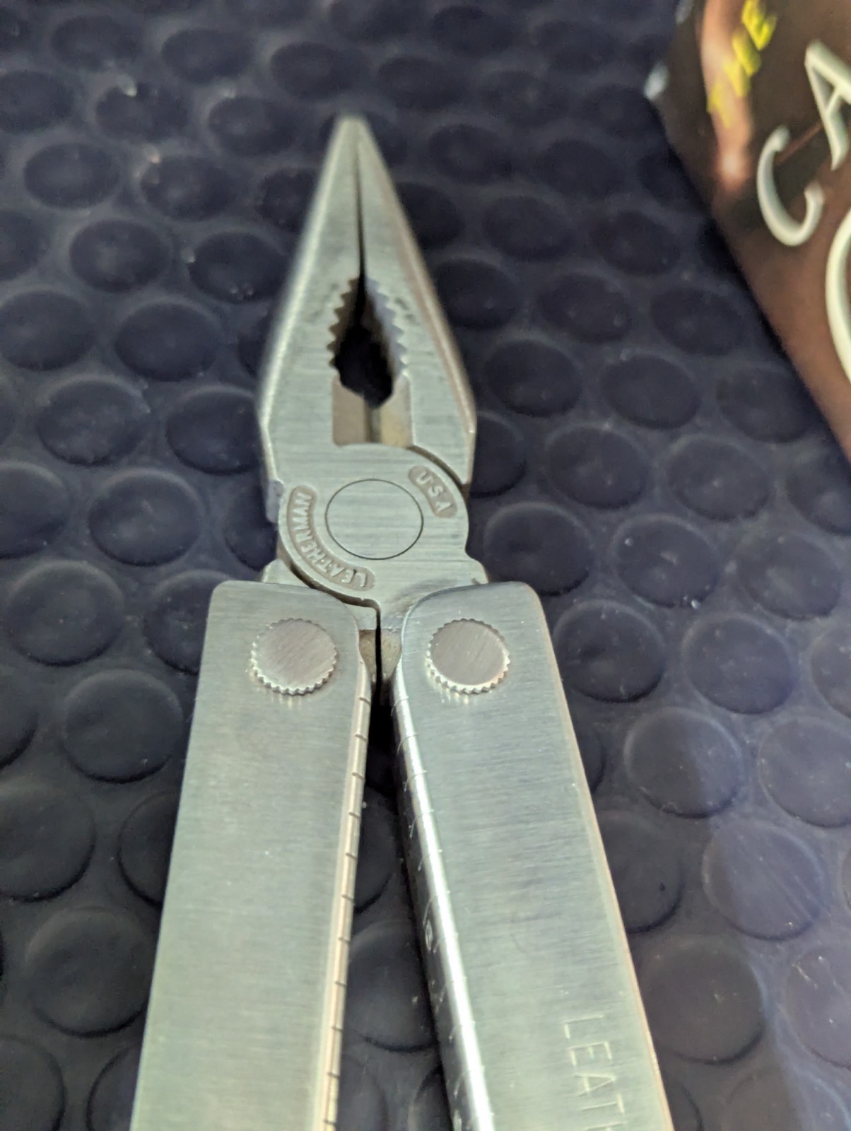 Leatherman Letter Logo Stainless Steel USA PST Multi Tool & Leather Case Vintage