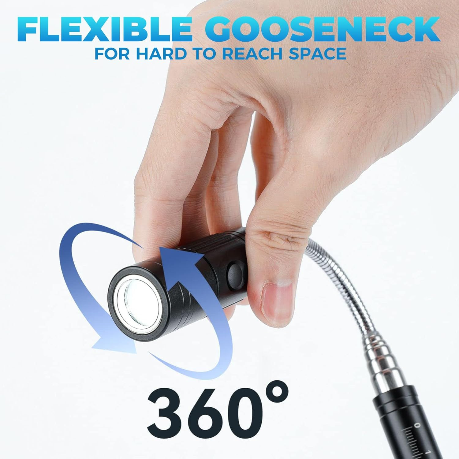 Rechargeable Magnetic Pickup Tool, Telescoping Magnetic Flashlights with Extenda