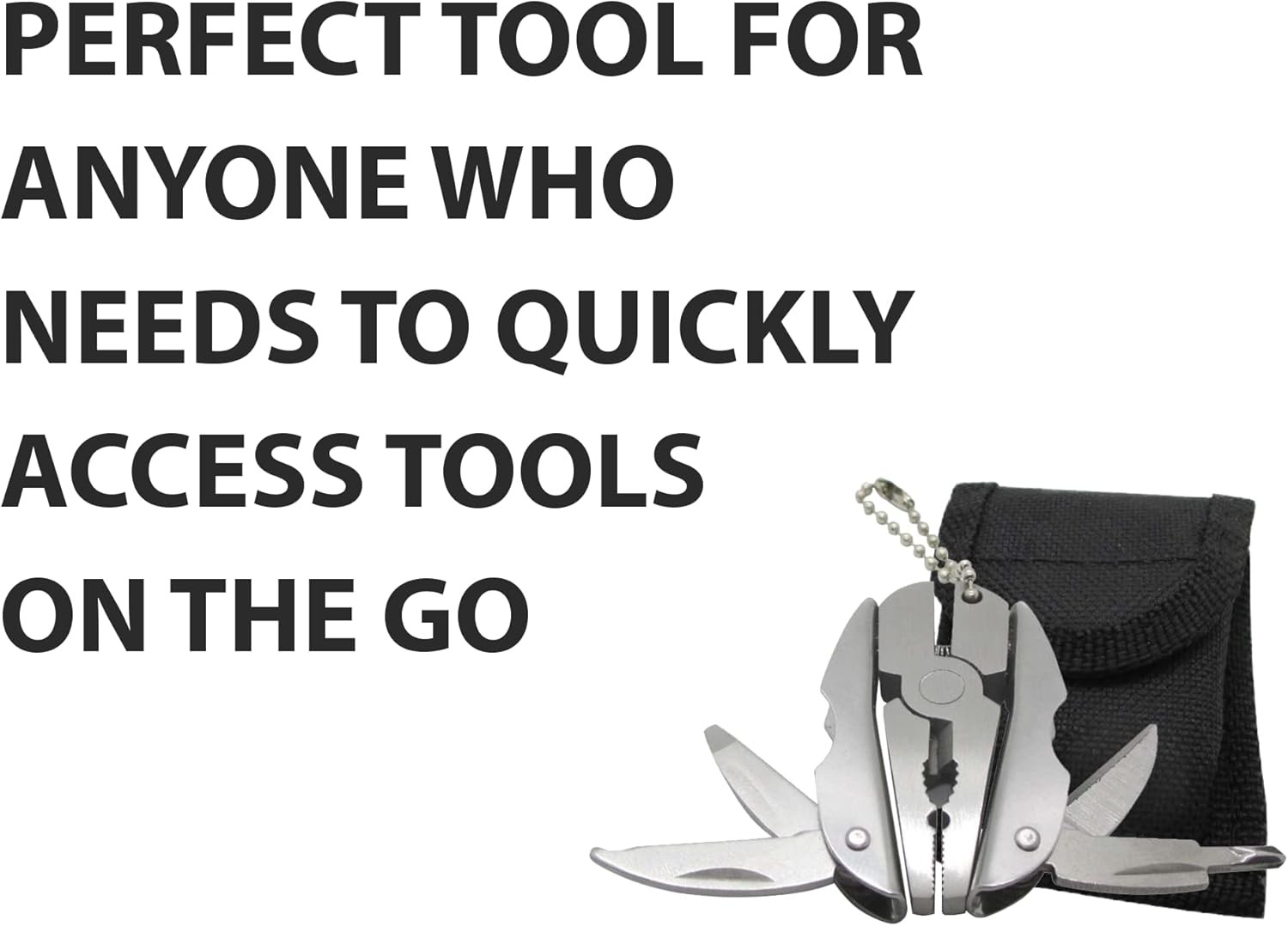 Mini Keychain Set – 6-in-1 Multitool Plier, Adjustable Wrench & Carry Case – Mul