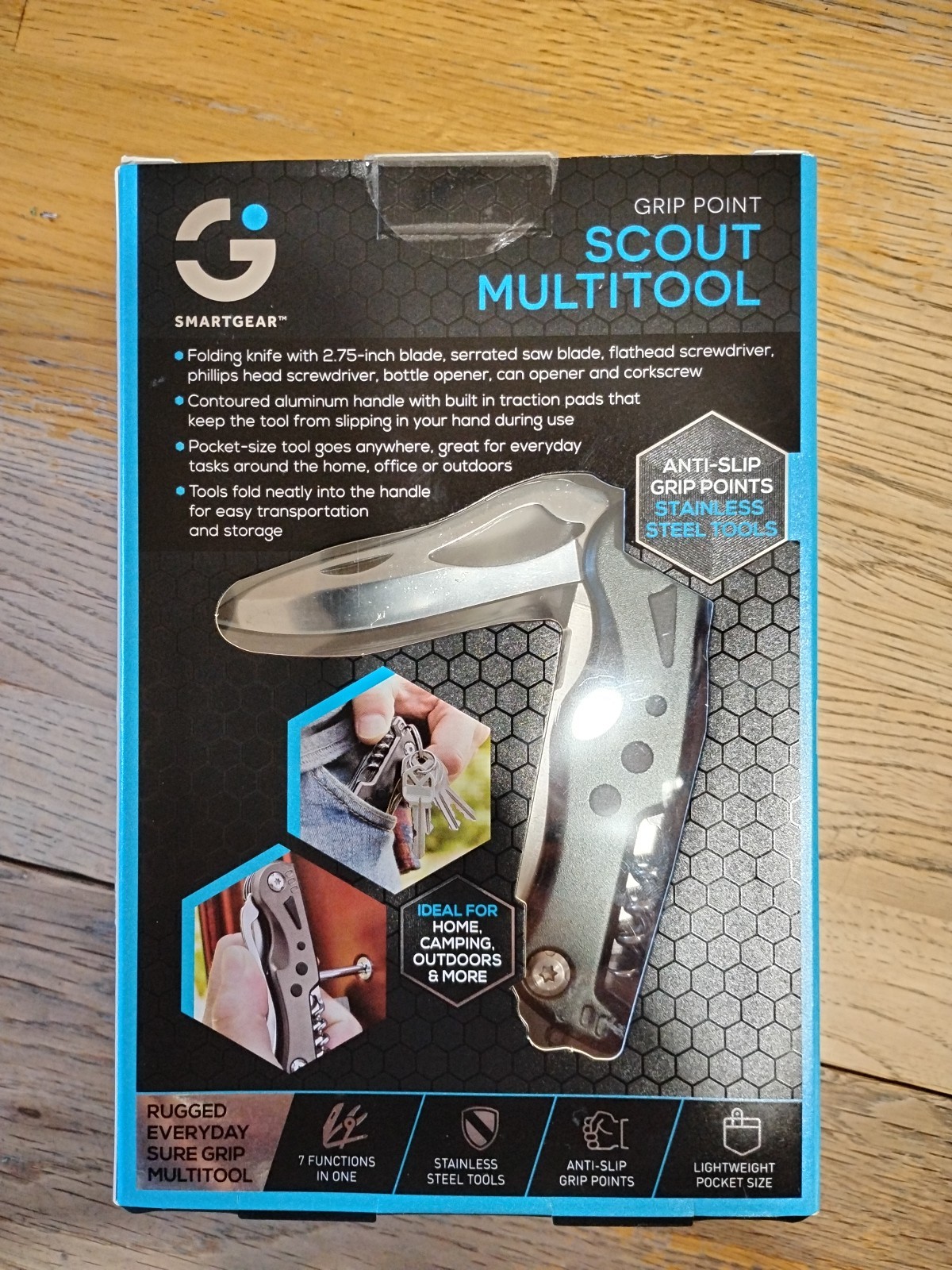 Scout Multitool Knife Smartgear Grip Point 7 Functions In One Stainless Rugged