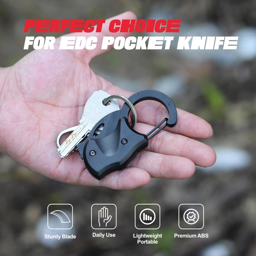 Small Pocket Knife Keychain Box Cutter EDC Gadget for Men Husband