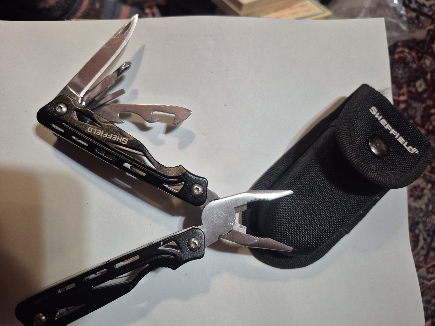 Sheffield 9 in 1 Multi Tool Pliers Knife Screwdriver and Utility Knife With Case
