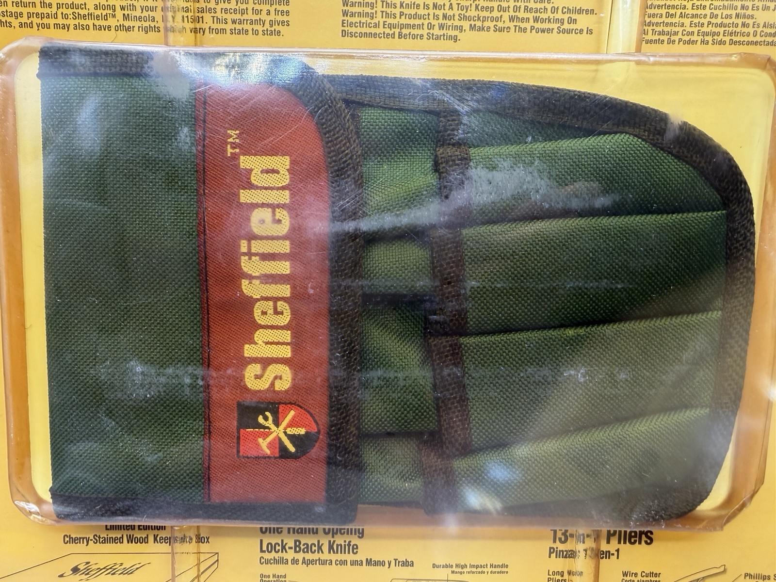 Sheffield 8 Pc Tool Kit Pocket Knife flashlight Pouch 12401 – New, Sealed W/ Box