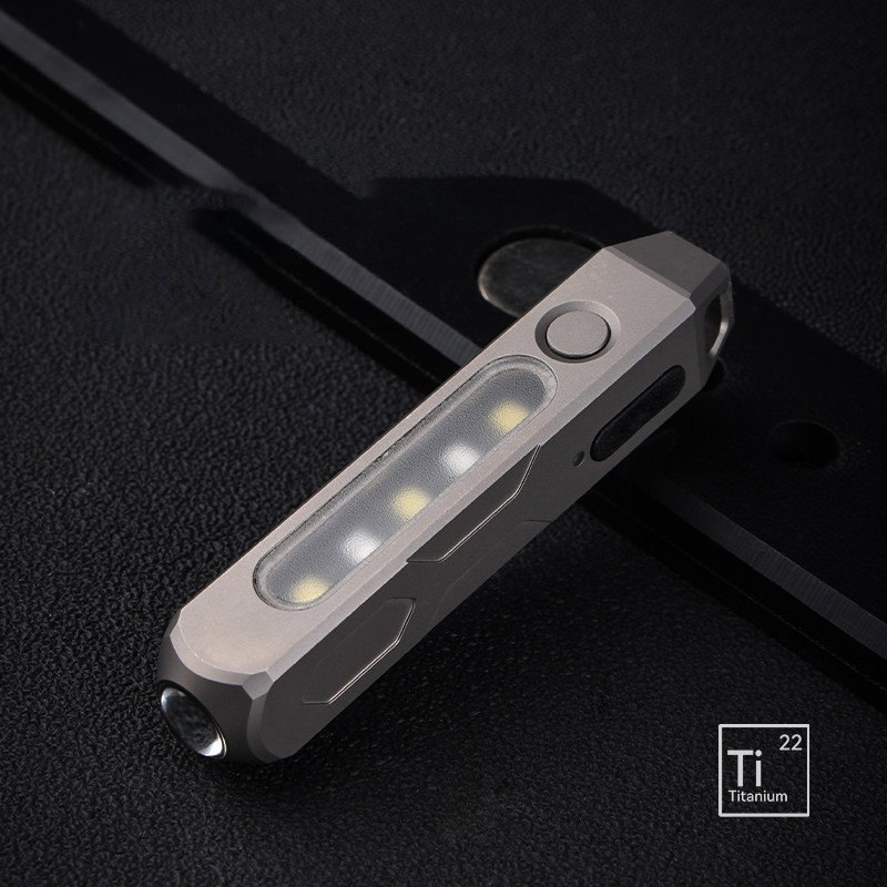 Titanium Alloy Mini Rechargeable Flashlight EDC Pocket Torch Outdoor Emergency L