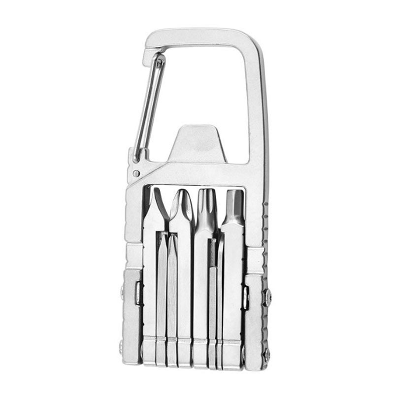 13-in-1 Multitool Keychain, Stainless Steel EDC Pocket Tool with Screwdrivers
