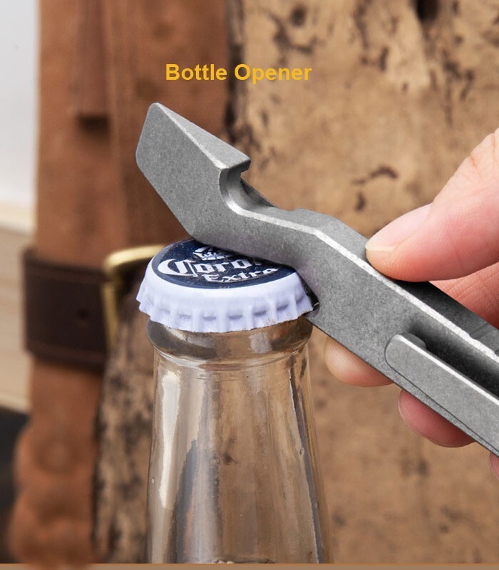 Titanium Alloy Multifunctional Pry Bar Crowbar Outdoor EDC with Strike Fire Tool