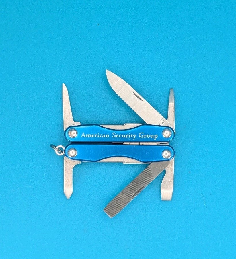 Leatherman Squirt P4 Multi-Tool, Key Ring, Retired! AMERICAN SECURITY GROUP