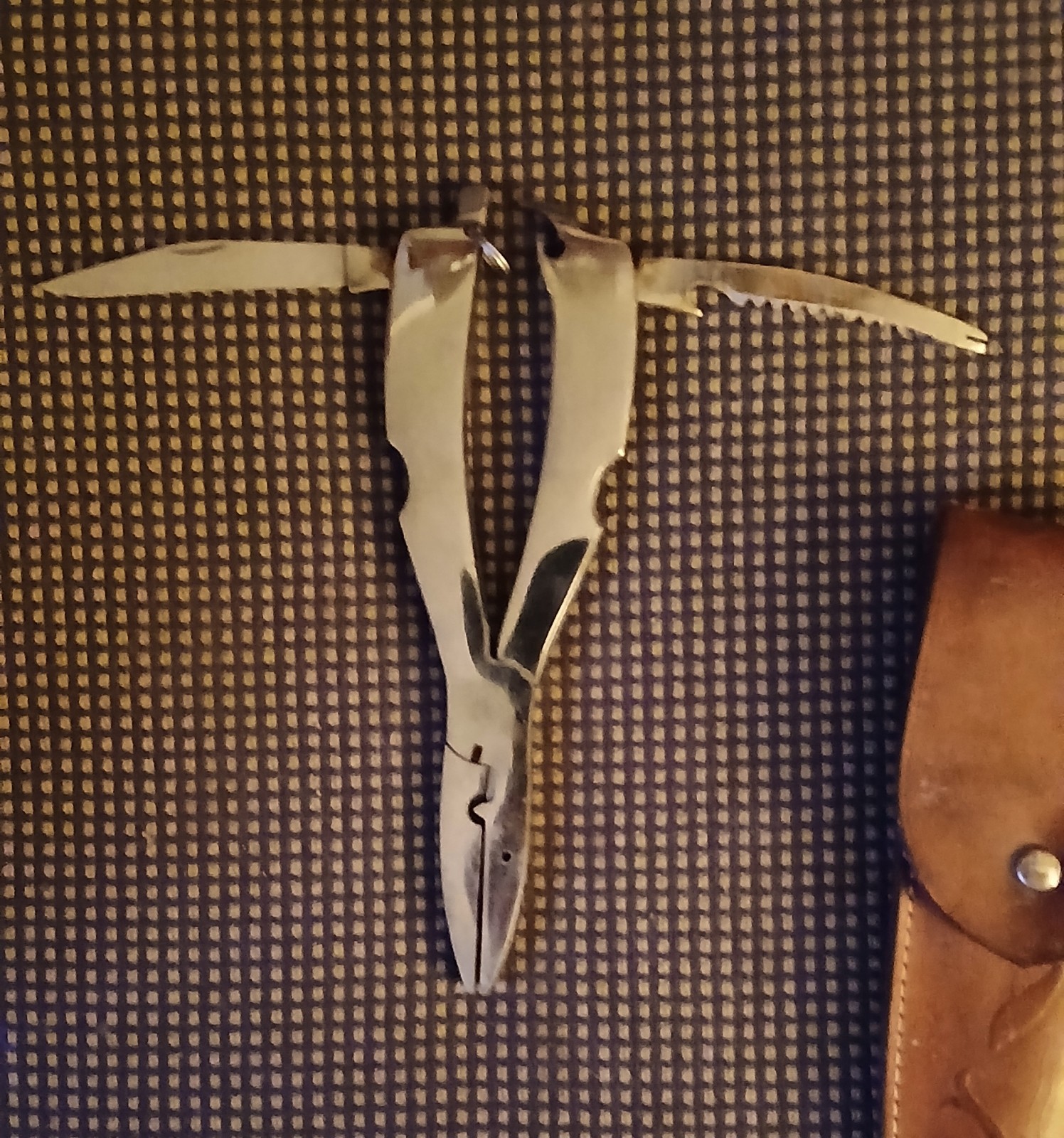 Vintage Solingen W. Germany Stainless Steel Fishing Multitool & Original Sheath