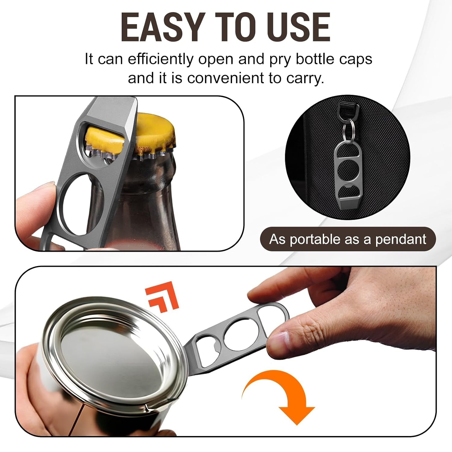 Titanium Keychain Bottle Opener,EDC Tools Titanium Alloy Crowbar,Keychain Multit