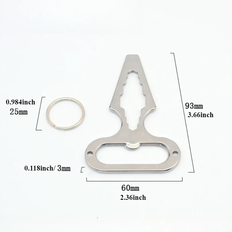 stainless steel EDC tool keychain bottle opener camping self-defense spike