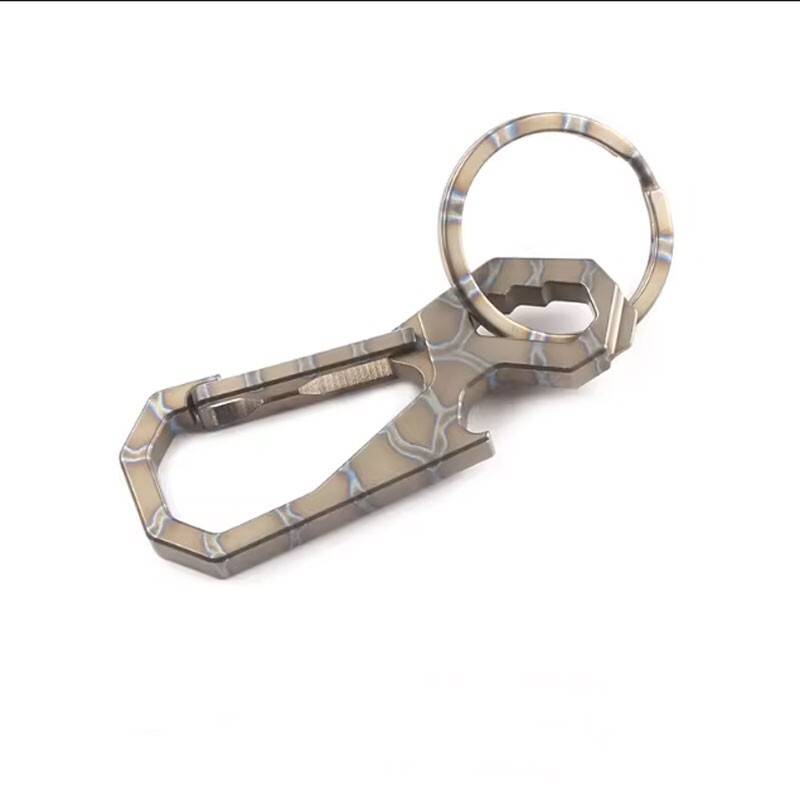 New EDC Titanium Alloy Key chain Carabiner Opener Multi Tool Portable Outdoor