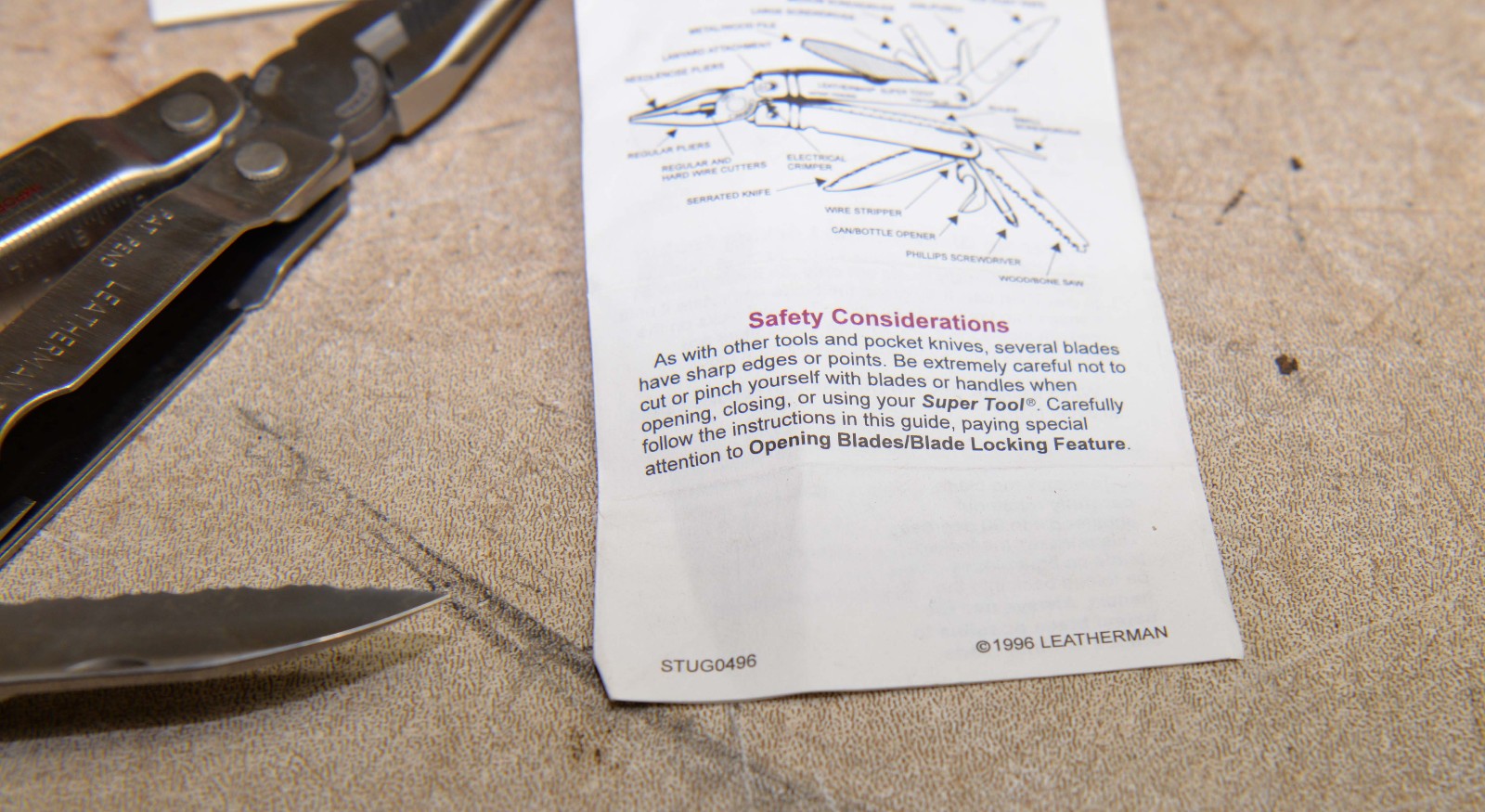 Rare 1996 Leatherman super tool multi-tool pat pending original box sheath lot