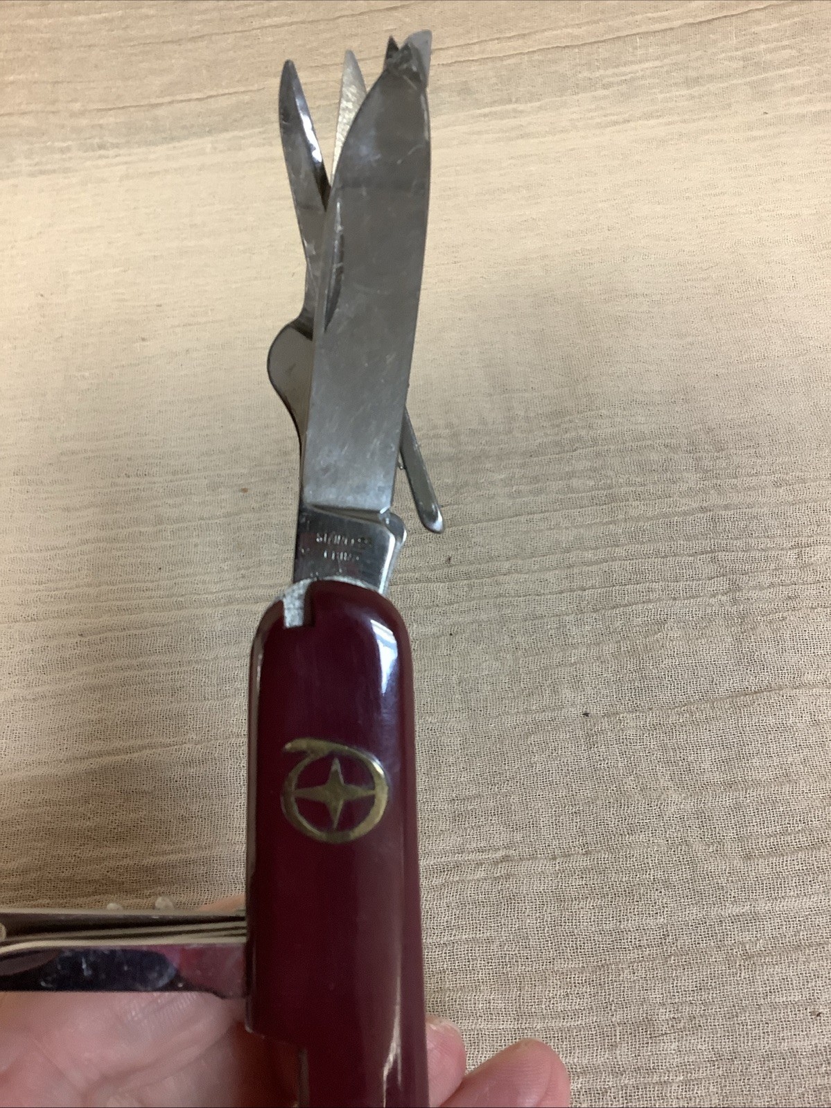 Diamond Superior Multi Purpose Pocket Knife Maroon Corkscrew, Scissors
