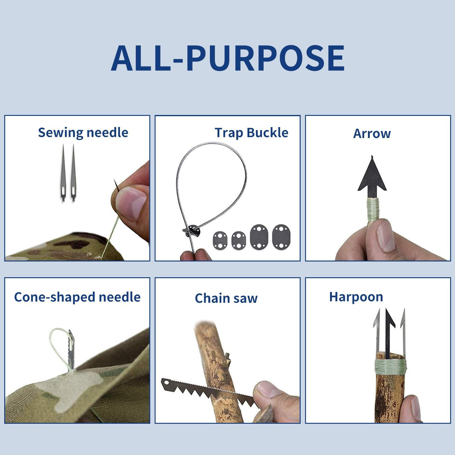 Survival Cards, Multitool Camping Tool EDC Kit for Outdoor Hiking, Fishing, Hunt