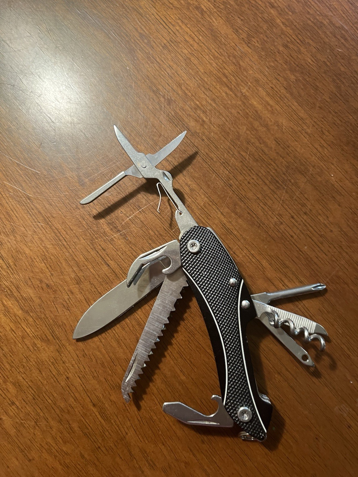 Multifunction Tactical 8 Blade & Utility Tool Black Stainless Steel With Case