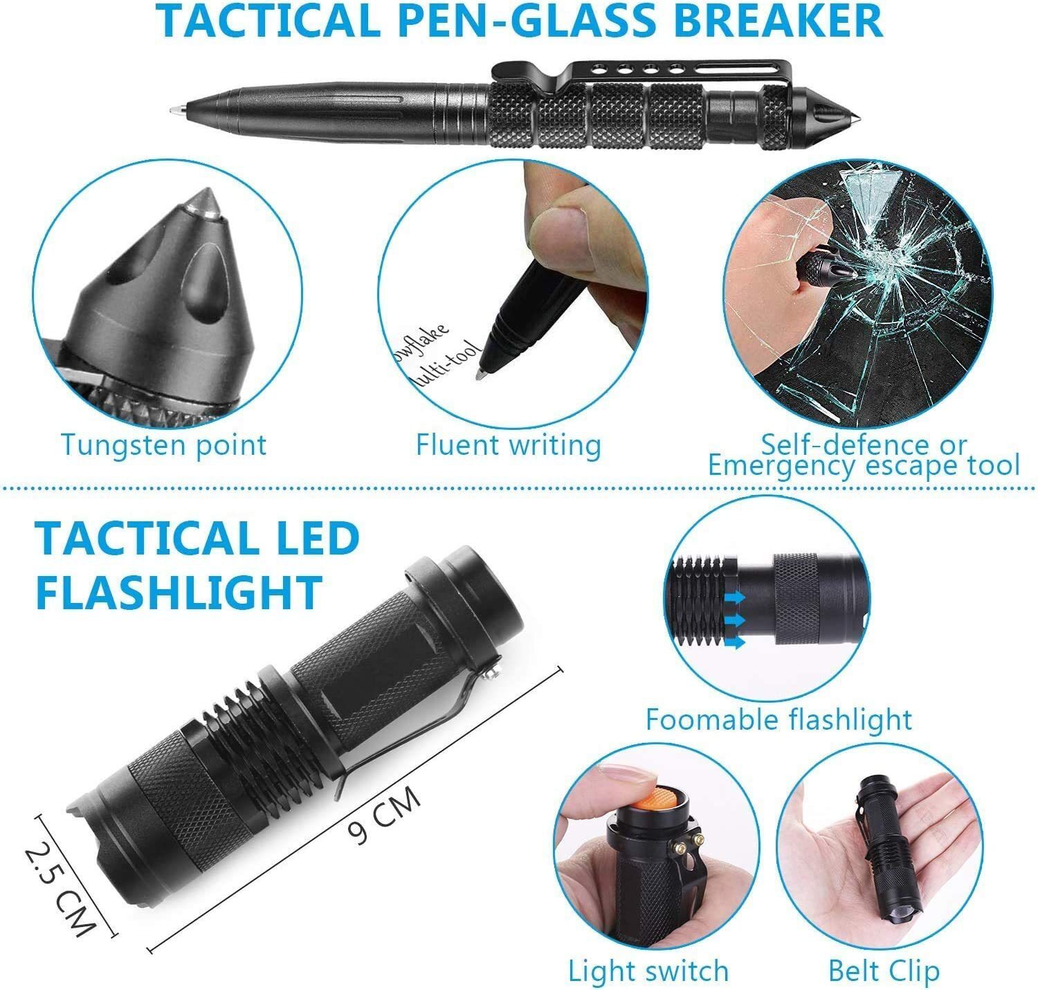 Emergency Survival Equipment Kit Outdoor Filter Tactical Hiking Camping SOS Tool