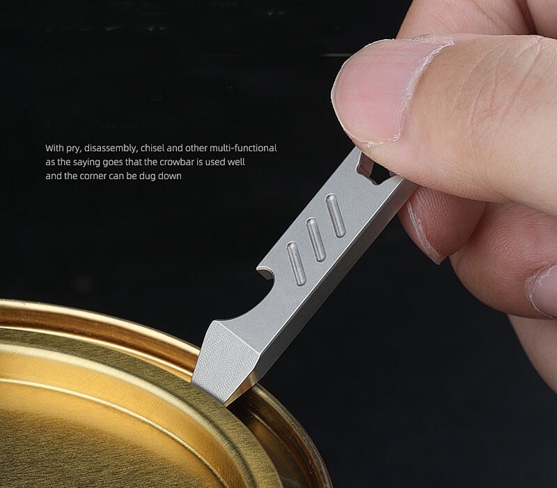 Hot Mini Titanium Alloy Keychain Multi Tools Pry Bar EDC Crowbar Bottle Opener