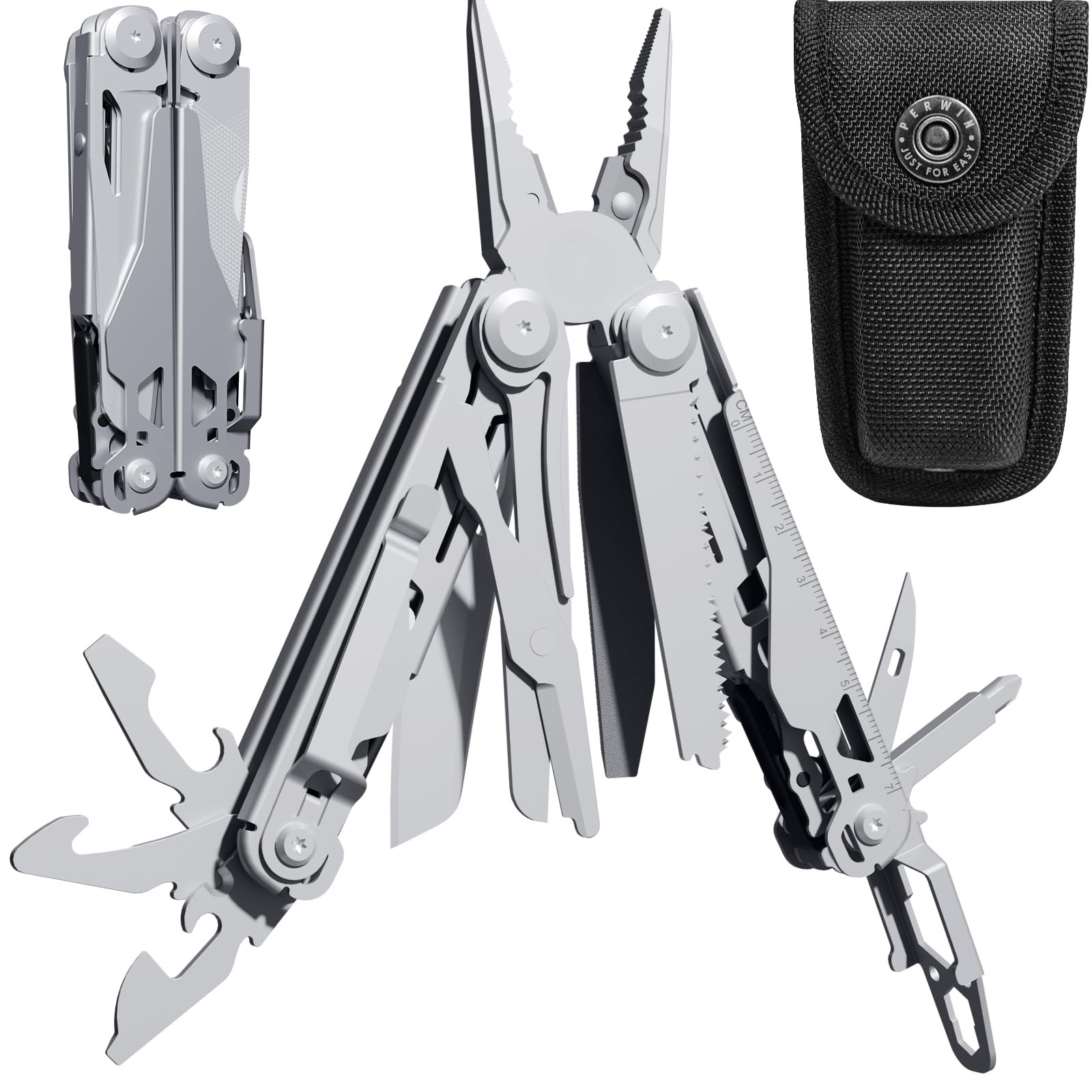 Multitool Stainless Steel Multi-Tool Pliers 22-in-1 with Safety Locking, Pock…