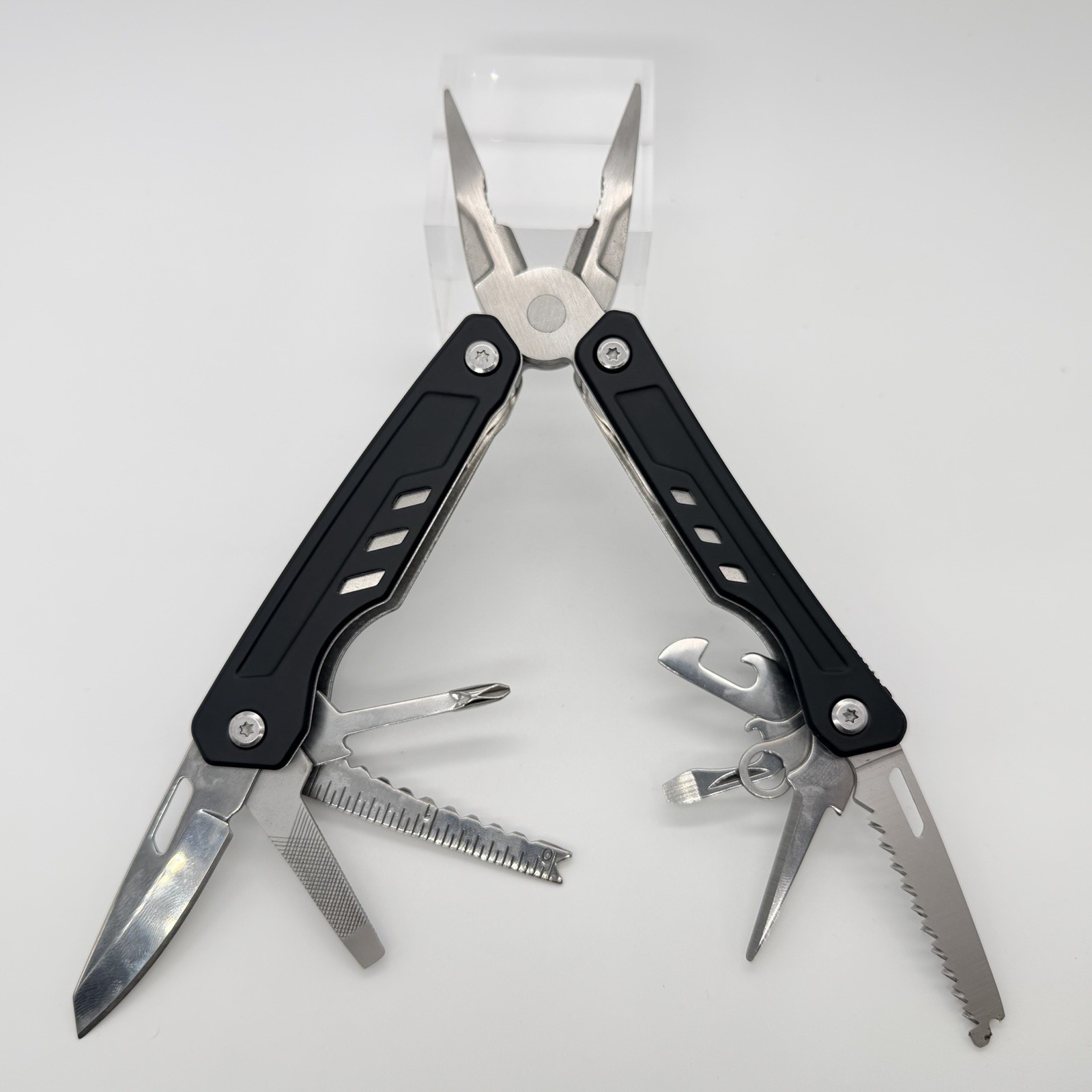 Ozark Trail 15-Function Multi-Tool Black Handle Outdoor Equipment With Sheath