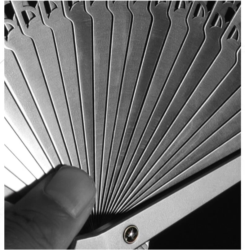 Titanium Alloy Folding Fan Chinese Style Metal Kung Fu Fan Tai Chi Fan