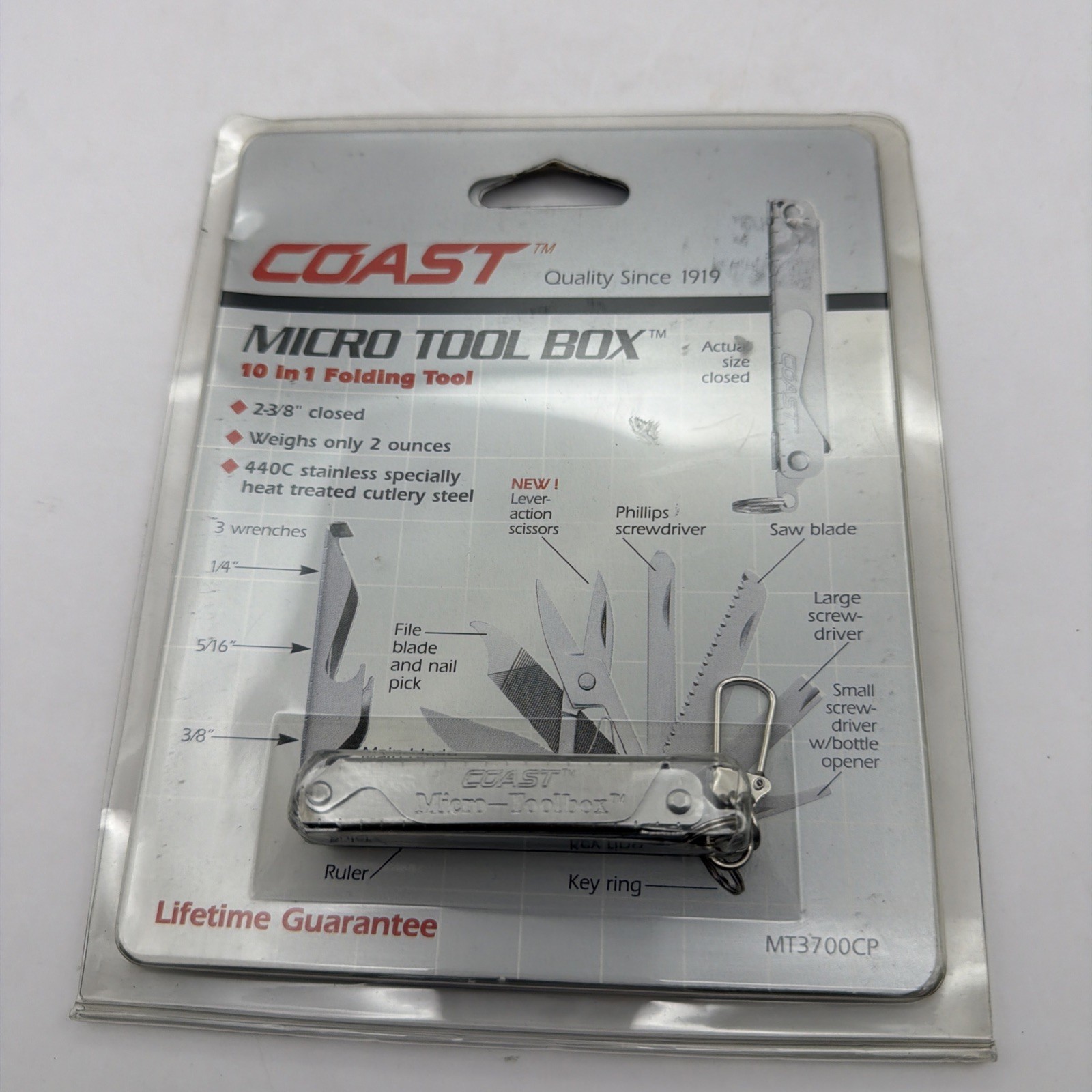 COAST MICRO TOOLBOX Mutli Tool Knife Scissors File Bottle Opener Screwdriver