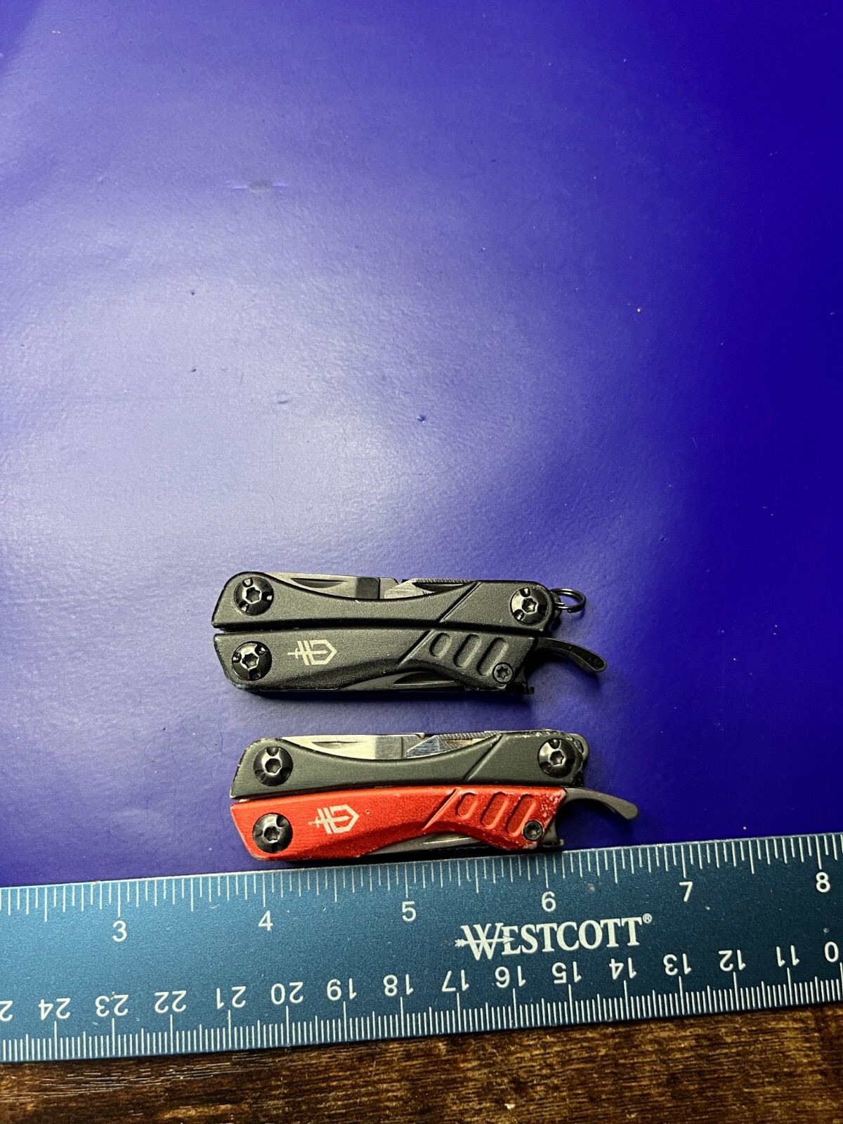 Lot of 2 Gerber Dime Multi-Tools Small Keychain Pliers Knife File Scissors
