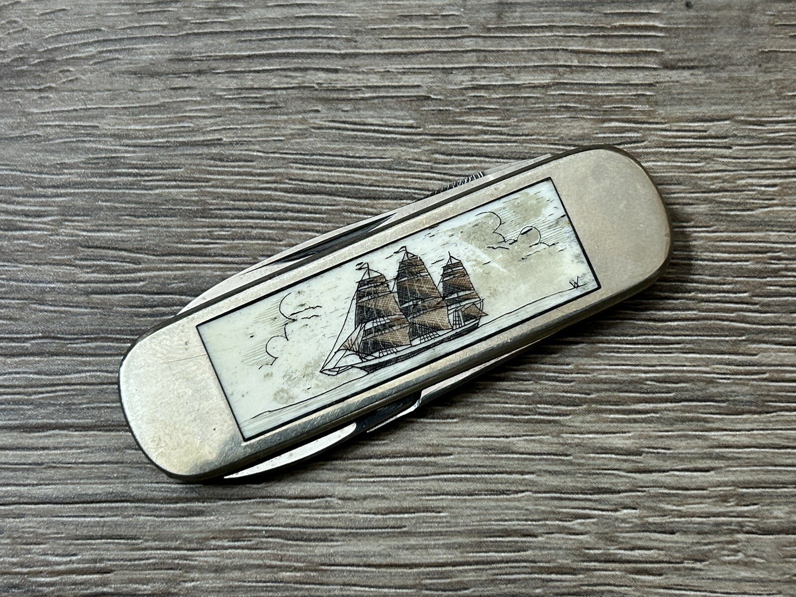 Vintage Parker Cut Co Ships Stainless Steel Multi Tool Pocket Knife Japan