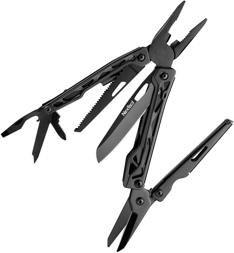 NexTool Black Knight Multi Tool ~12 Varied Tools Aluminum Handles 4.25″ Closed