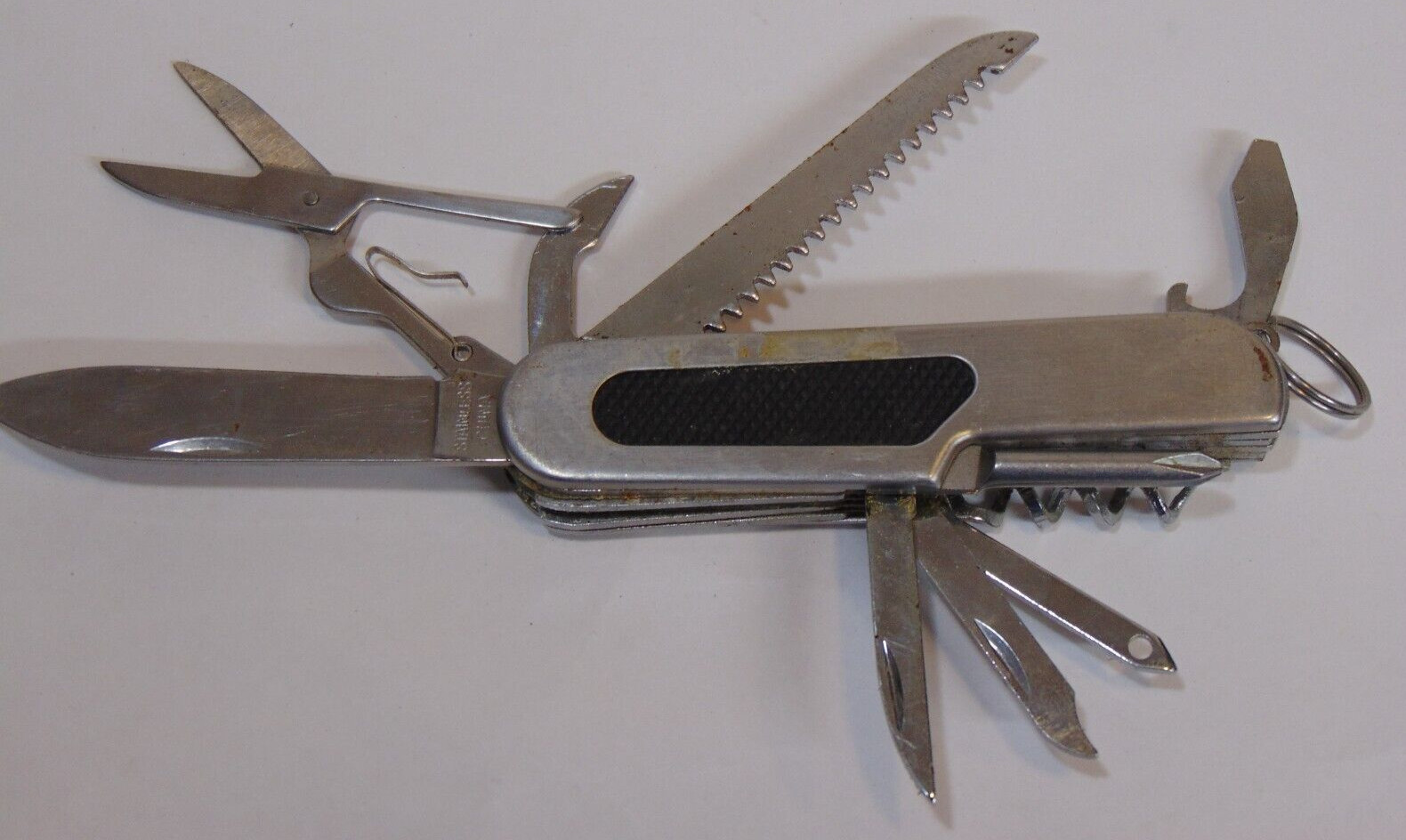 Vintage Multi Tool Pocket Knife Folding Scissors Screw Opener 10 Tools Versatile