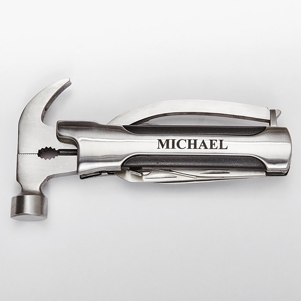 Personalized 15in1 Multi Tool Stainless Steel Hammer Pliers Pocket Knife w Pouch