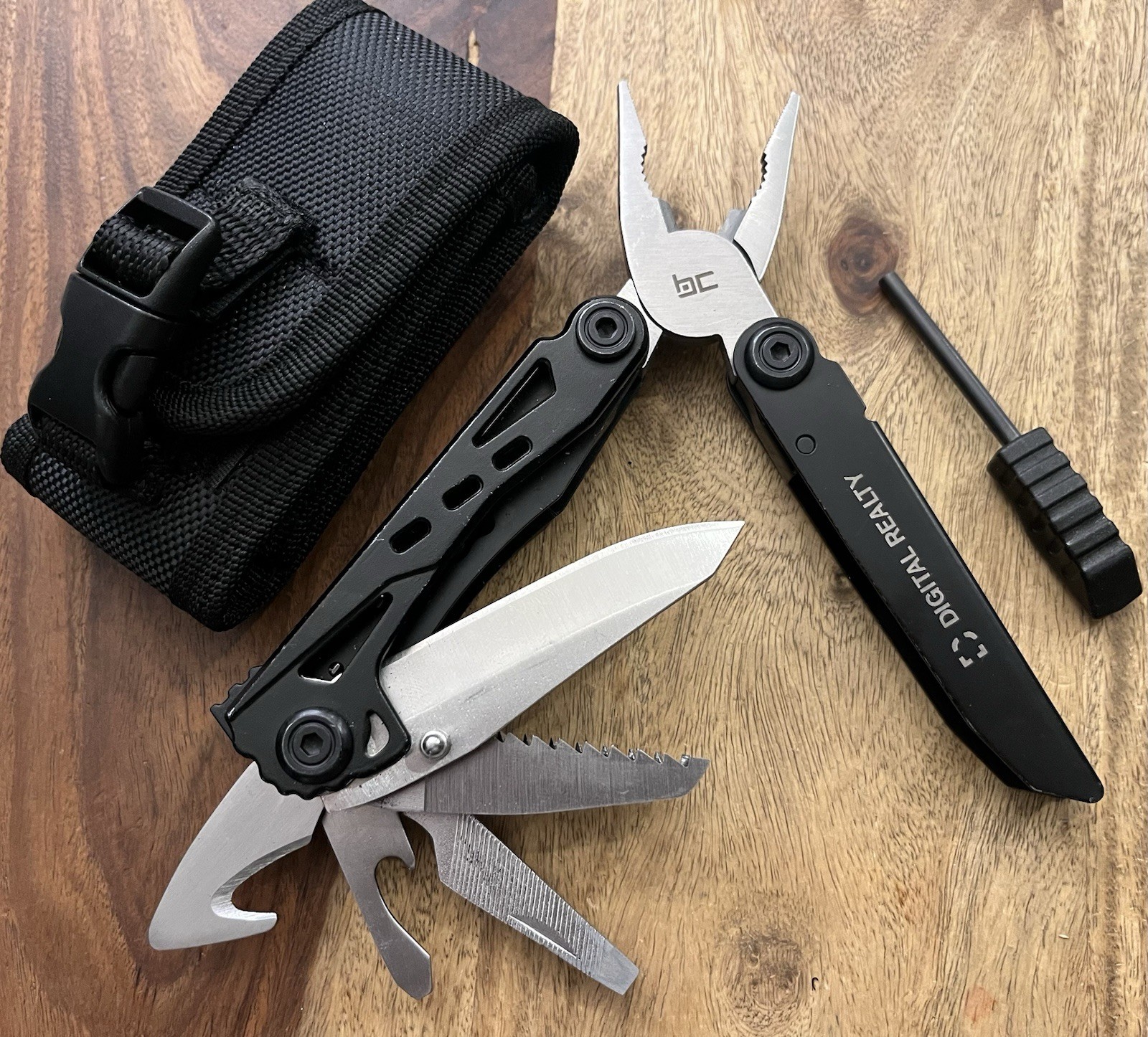 Basecamp Firestarter 11- in 1- 420 Stainless Steel Multitool Nice w/Molle Sheath