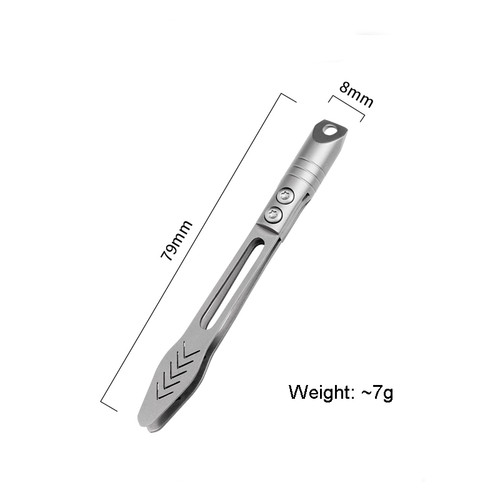 Outdoor Mini Titanium Alloy Keychain Tweezers Pry Bar EDC Portable Clamping Tool
