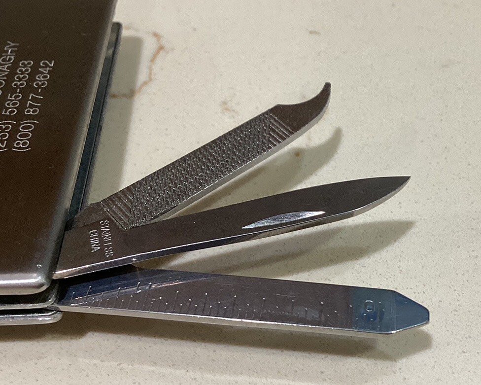 Belt Clip Tiny 5 Tool Mult-Tool (promotional give-away) Knife, Scissors Etc.