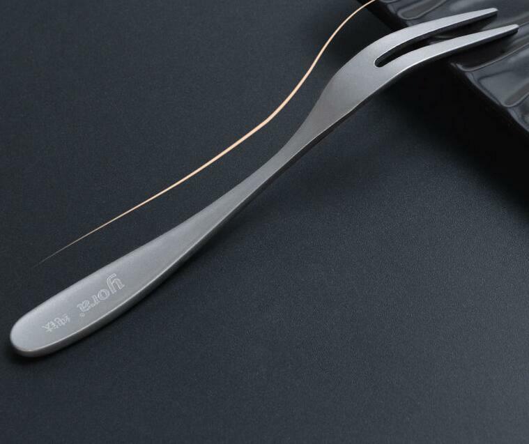 Portable healthy tableware Pure Titanium ableware fruit Fork Camping EDC Tools