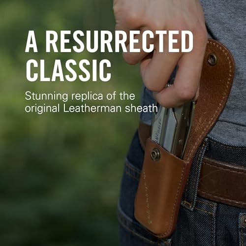 Heritage Leather Snap Sheath for Multi-Tools, Brown, Medium