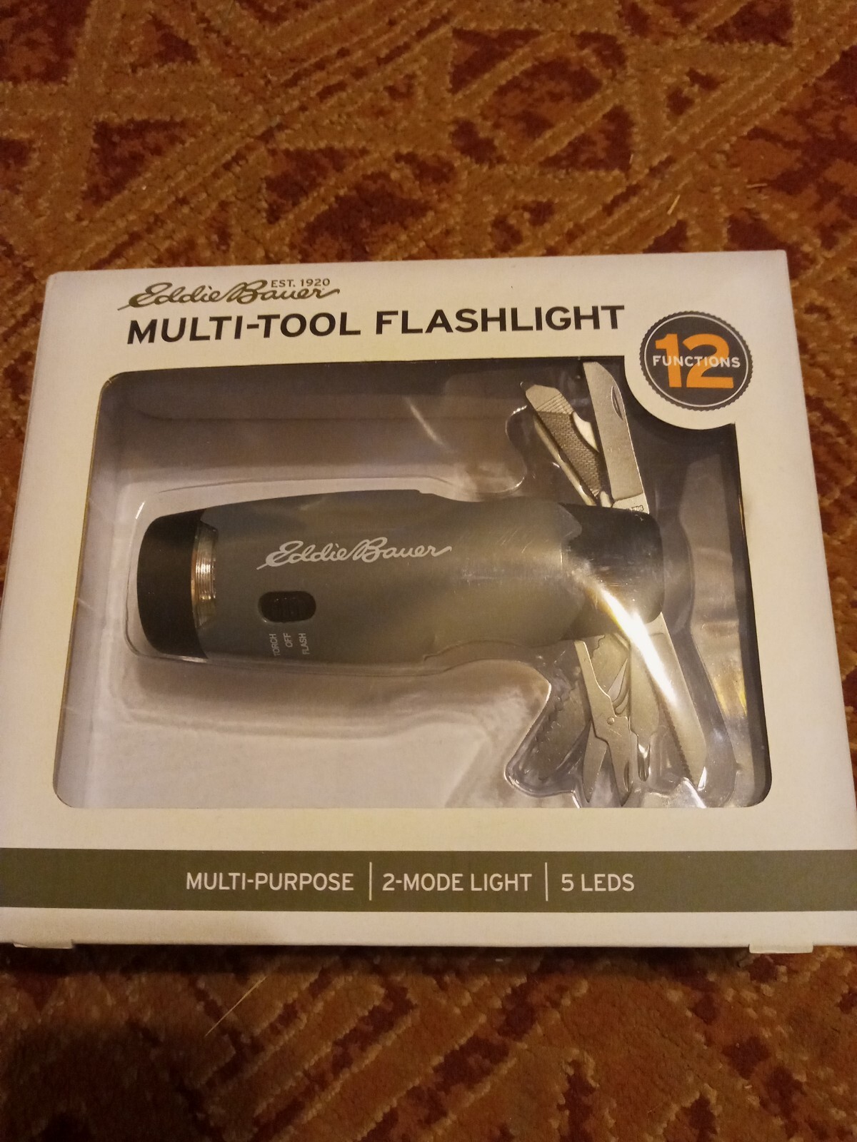 Eddie Bauer Multi-tool Flashlight Multi-purpose 2 Mode Light 12 Functions 5 LEDS