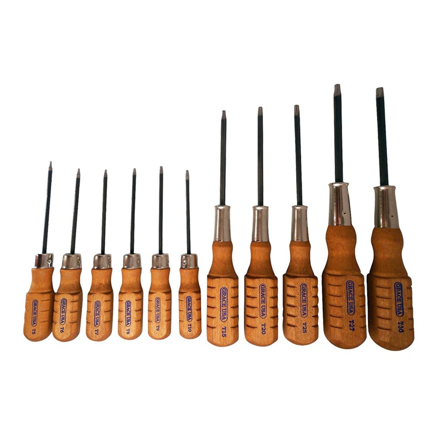 Grace Star Tool Screwdriver Set 11 Pieces Wood Handles – GRSDSTAR11