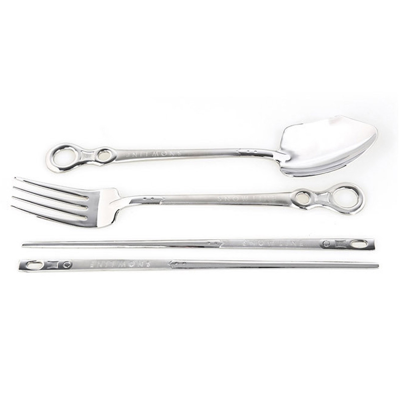 Stainless Camping Spoon Fork Chopstick Set Tableware Cutlery Portable Pouch