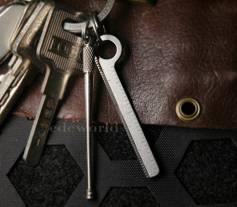Titanium Pendant Necklace Portable Outdoor Multi Tools EDC Card Keychain
