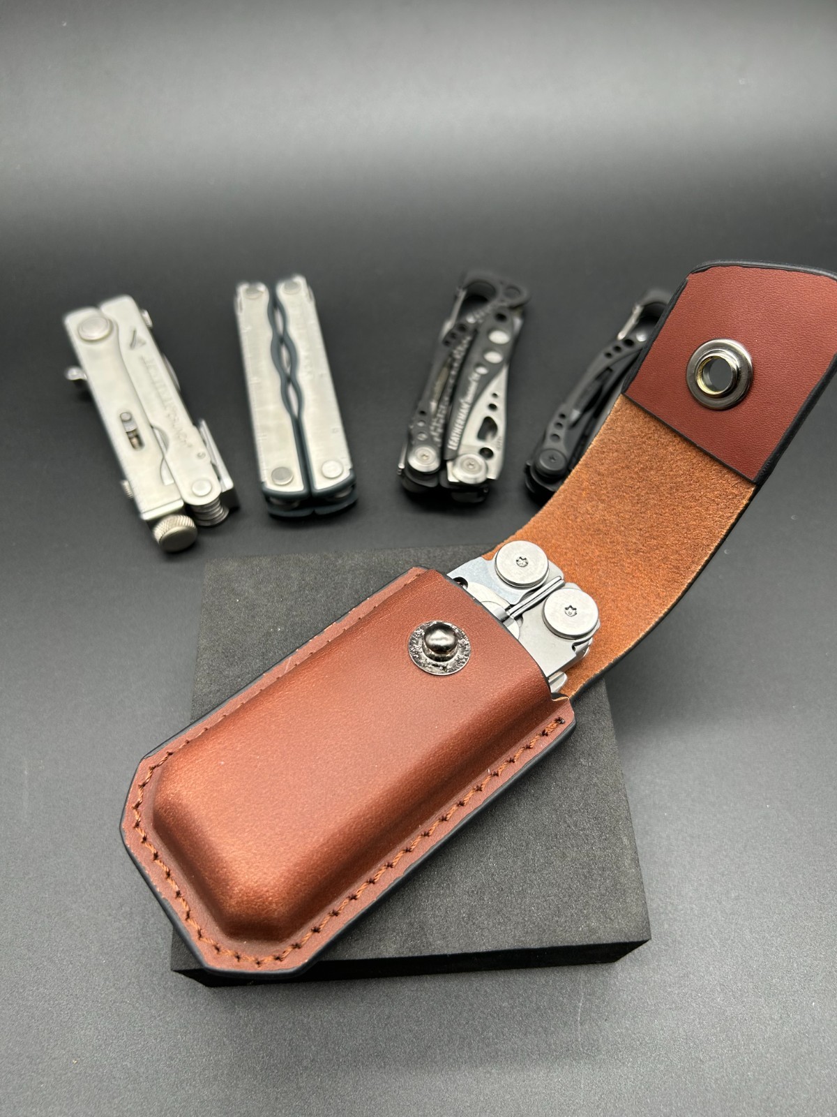 Handmade 4in Leather Sheath Belt Holster for Leatherman Multitool Aftermarket