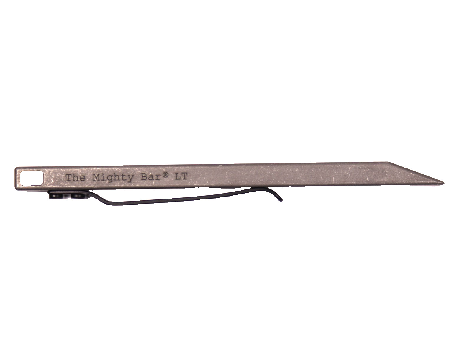 The Mighty Bar LT Long Titanium Edition Pry Bar Tool Stainless Steel Pocket Clip