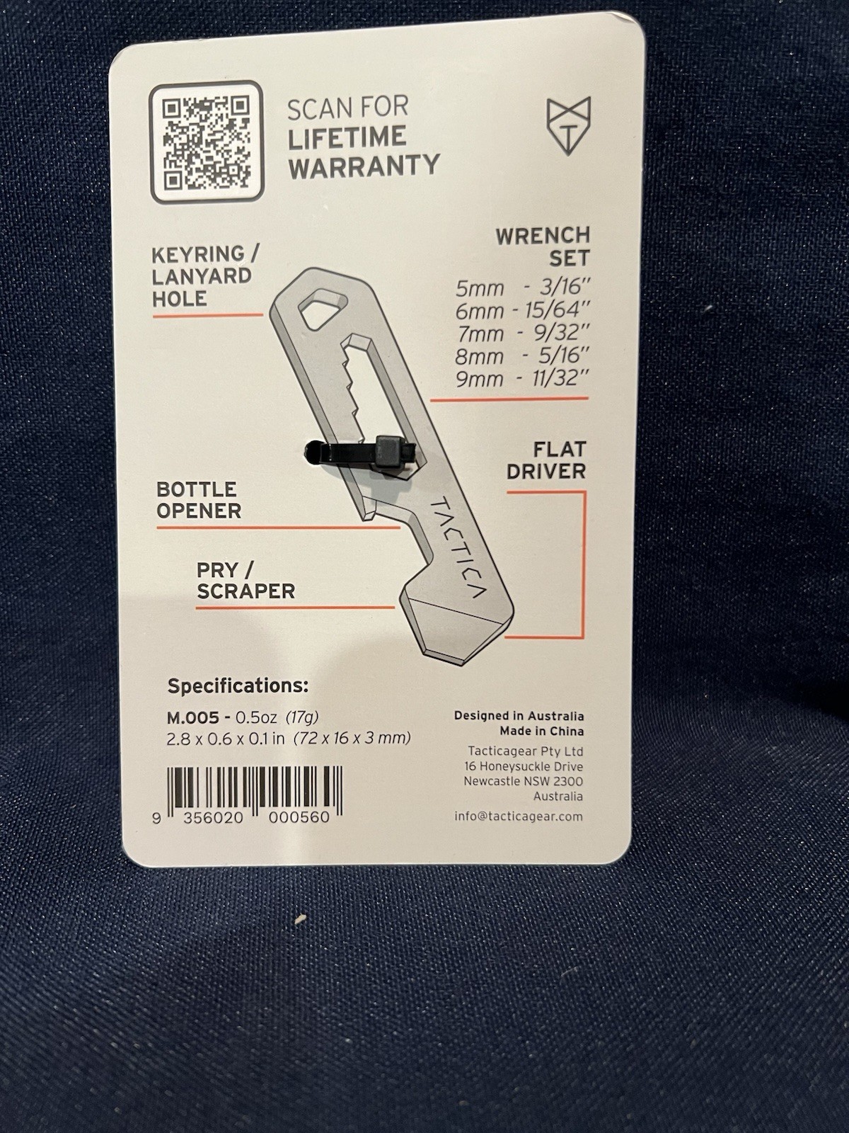 Tactica M.005 8-in-1 Keychain Multi-Tool Gray Black TSA Compliant