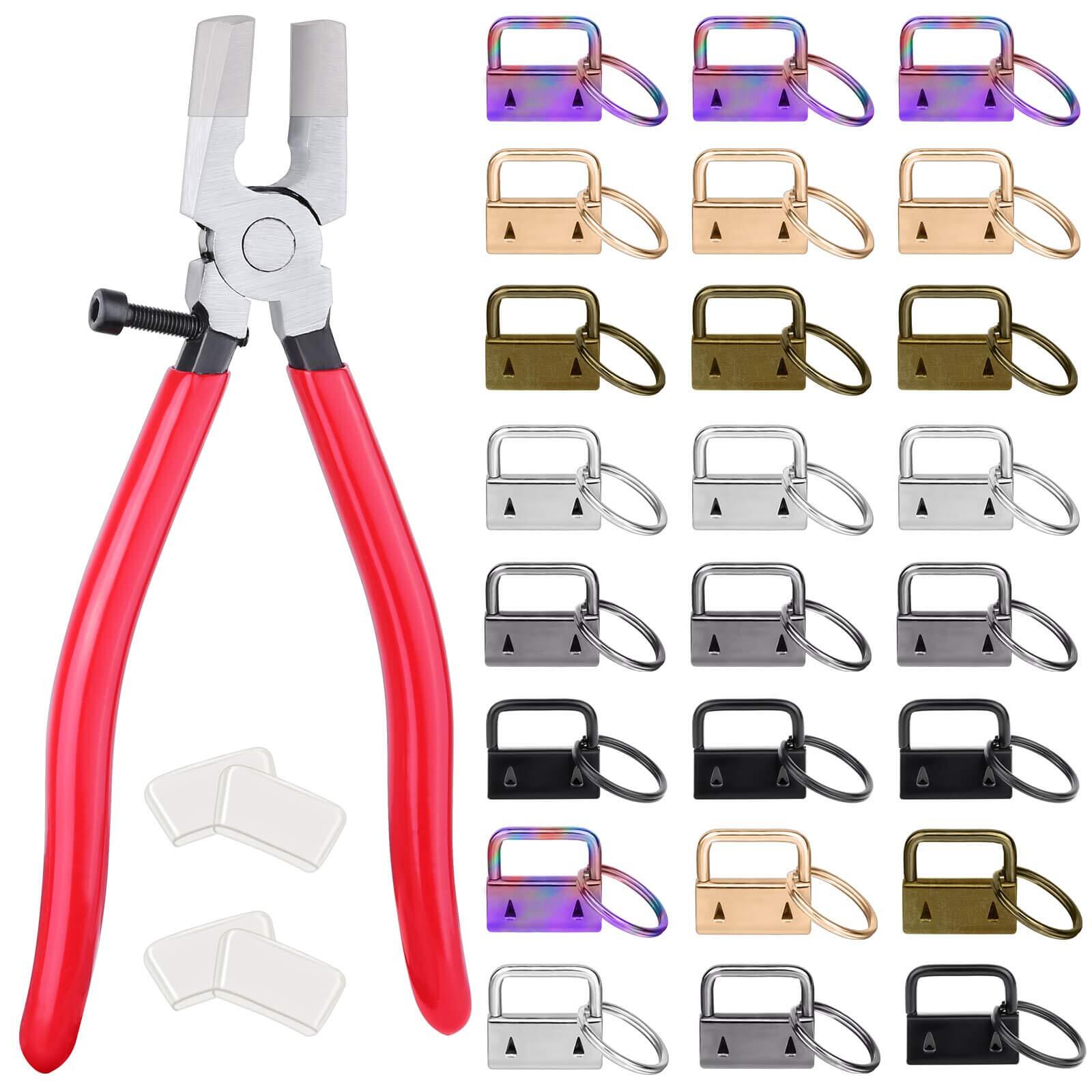 50 Key Fob Sets 1″ – Lanyard Hardware & Pliers Tool Included