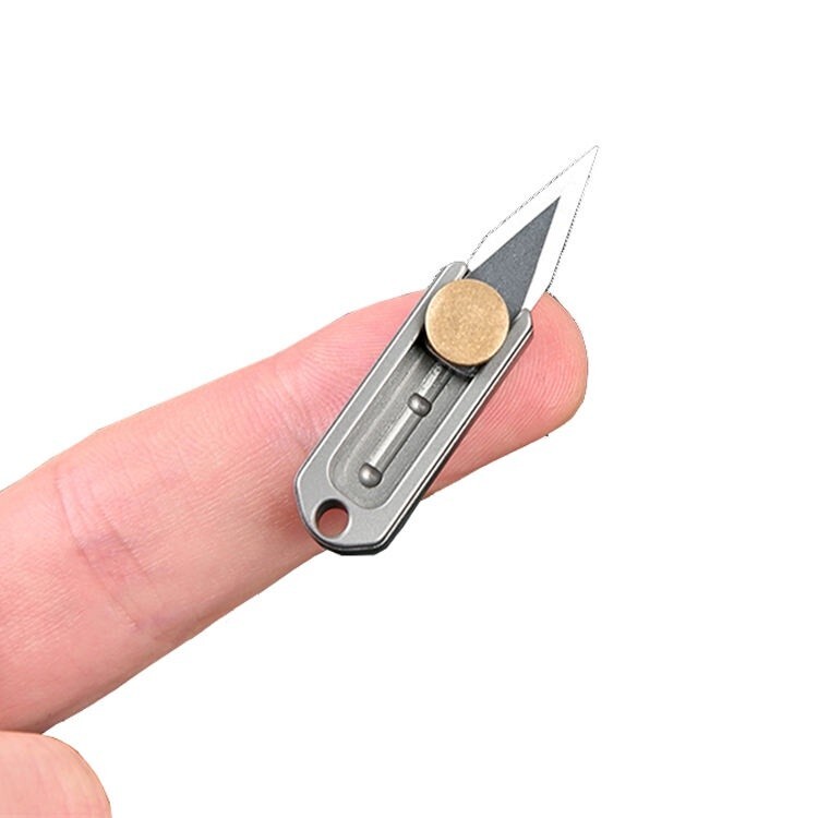 EDC Titanium Metal Alloy Light Weight Mini Little Tiny Small Wallet Button Push