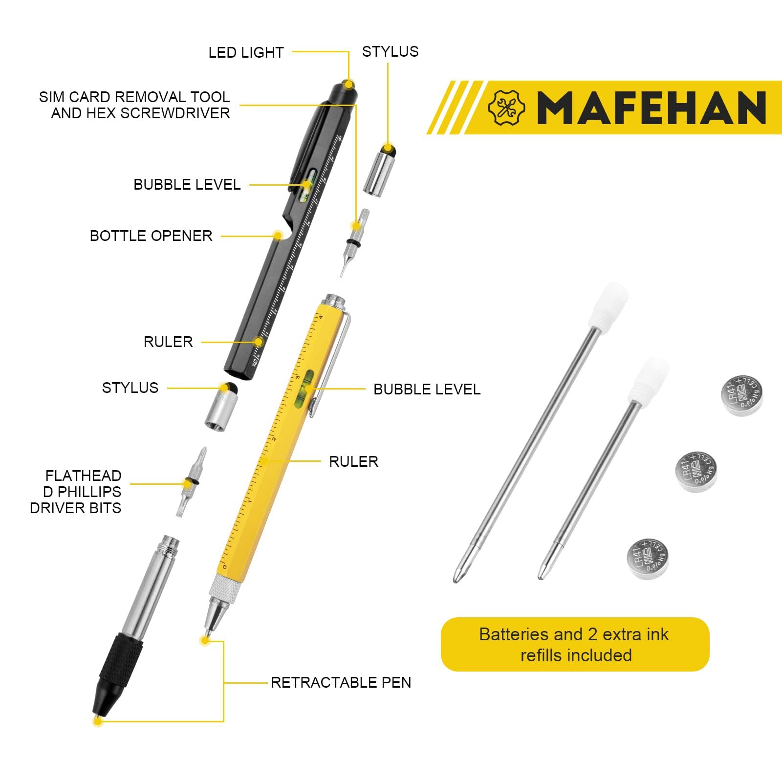 10-in-1 Multi Tool Pen Set Gadgets for Dad Grandpa Men Birthday Gift
