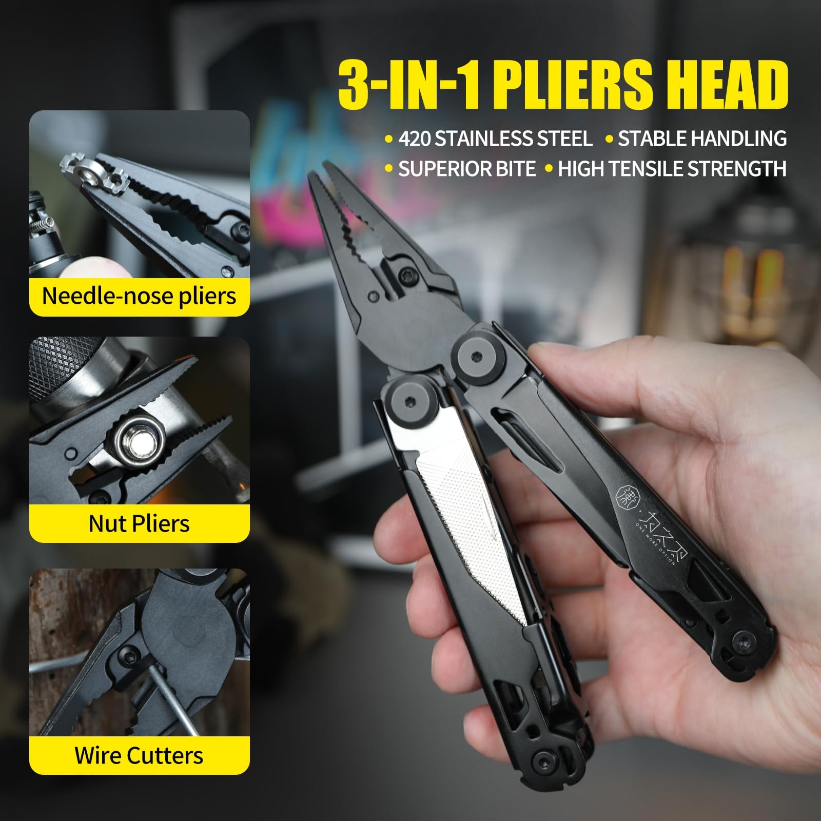 19-in-1 Multitool Pliers, Folding Pocket EDC Tool with Folding Blade, Scissor…