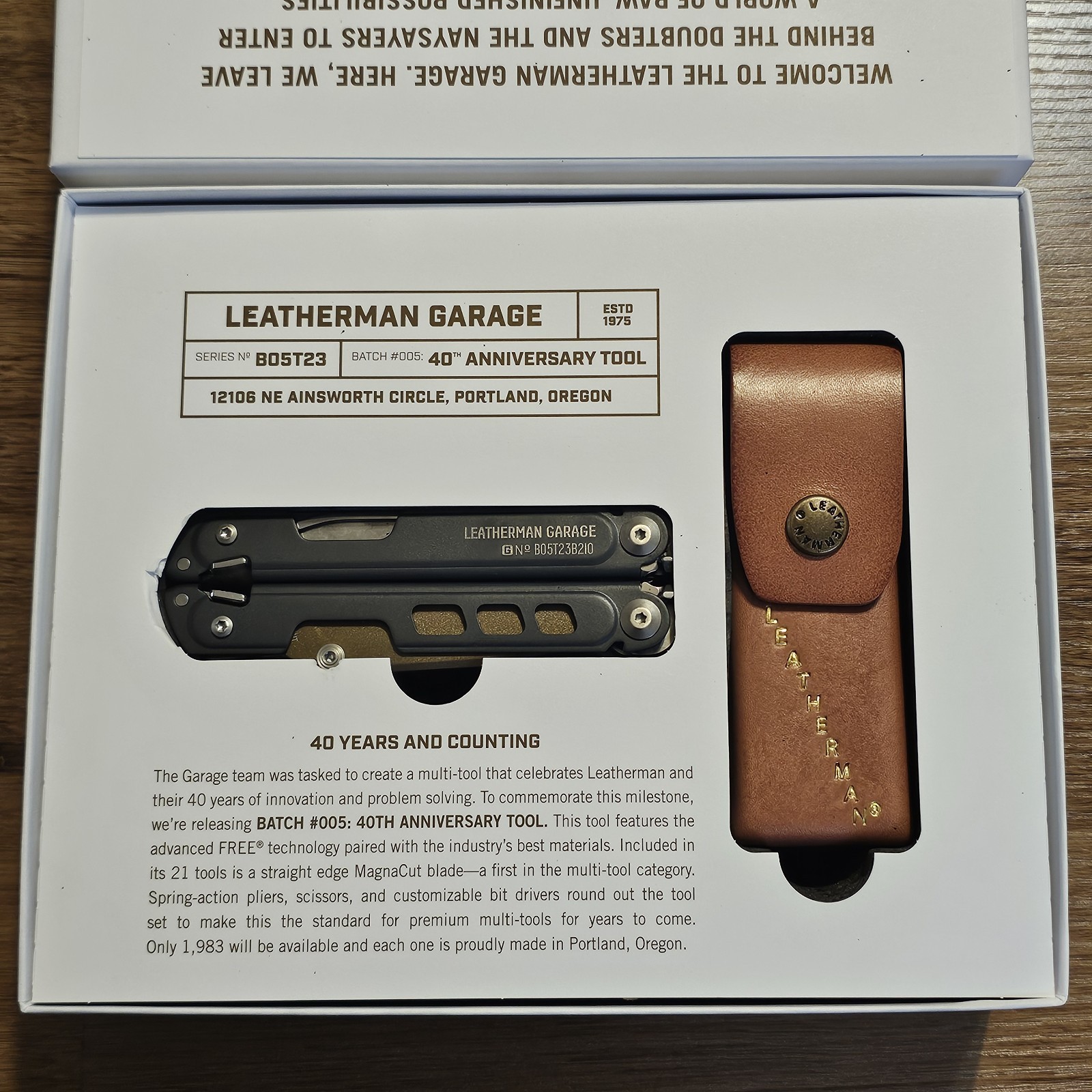 Gray Leatherman Garage Batch #005 40th Anniversary Tool Limited Rare – Brand New