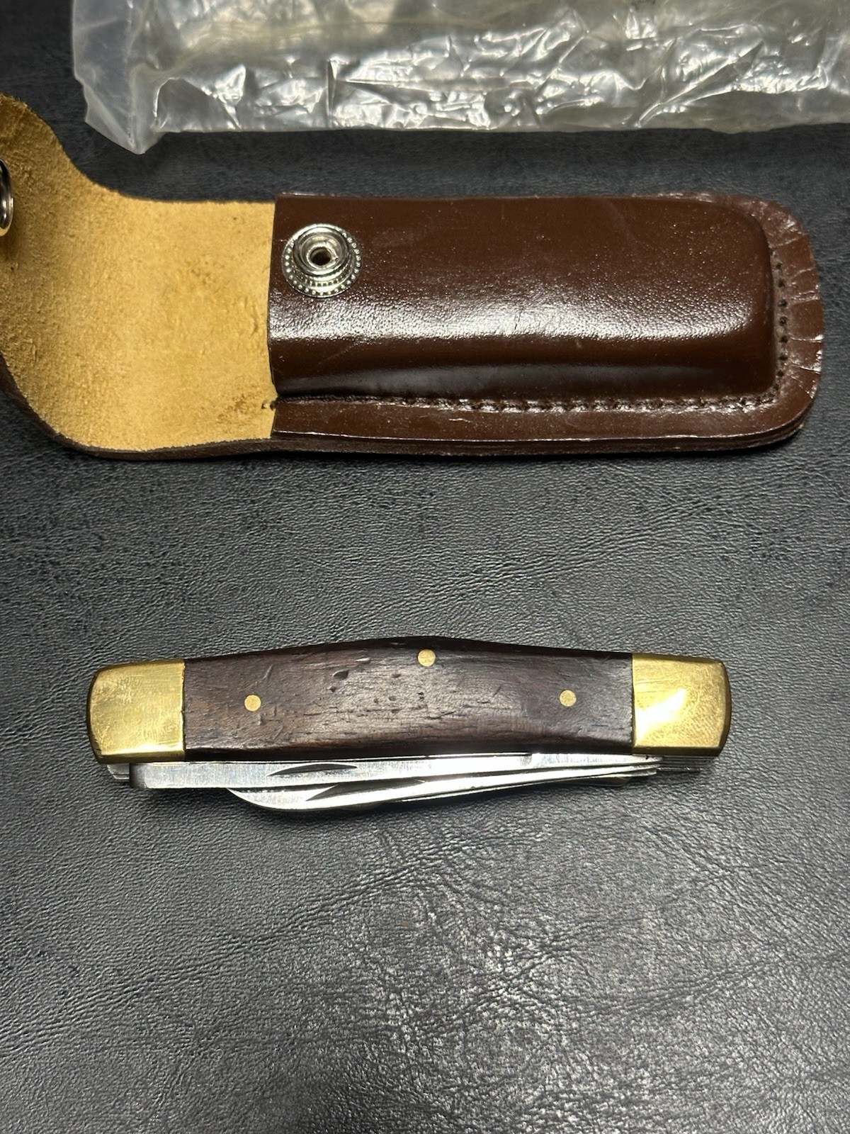 Multi Tool Knife With Leather Sheath For Belt